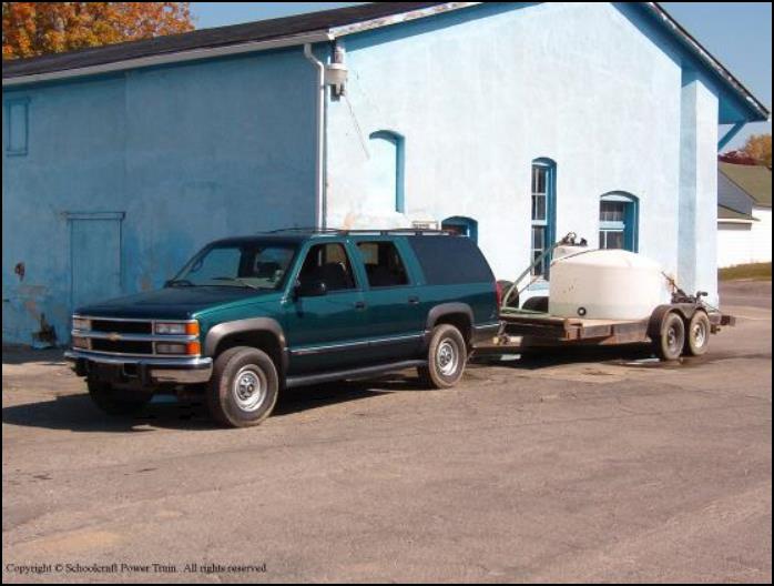 1995 Suburban K2500 6.5 TD Towing Utility Trailer with 550 Gallon Water Tank